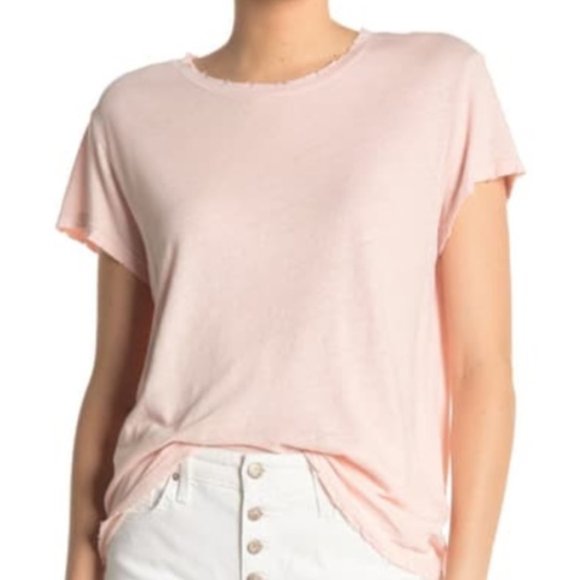 Joe's Jeans Tops - Joe's Jeans Rebel Distressed Tee, Peach.